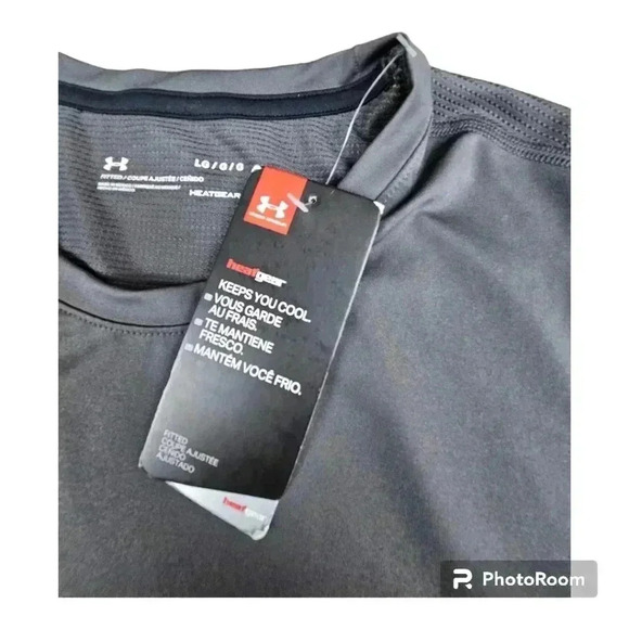 Under Armour HeatGear Fitted 3/4 sleeved shirt charcoal gray #1322105 Large - Picture 5 of 7